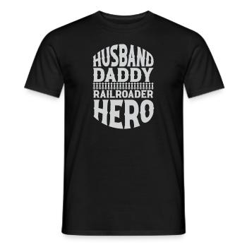 Lokführer Bahn Design I Model Eisenbahn - Männer T-Shirt - Schwarz - Vorne - AI Model Male 178 light (178cm)