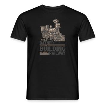 Lokführer Bahn Design I Model Eisenbahn - Männer T-Shirt - Schwarz - Vorne - AI Model Male 178 light (178cm)