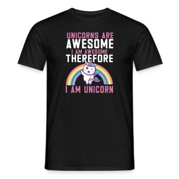 Lustiger Einhorn Spruch I Einhörner - Männer T-Shirt - Schwarz - Vorne - AI Model Male 178 light (178cm)