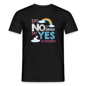 Lustiger Einhorn Spruch I Einhörner - Männer T-Shirt - Schwarz - Vorne - AI Model Male 178 light (178cm)