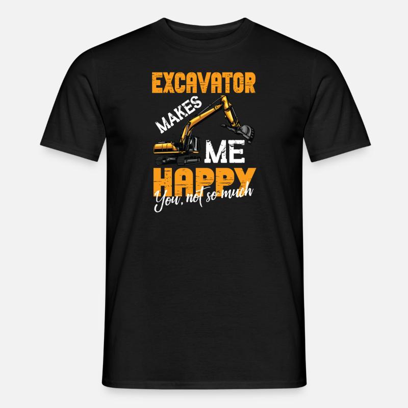 Lustiger Bagger Spruch für Baggerfahrer - Männer T-Shirt - Schwarz