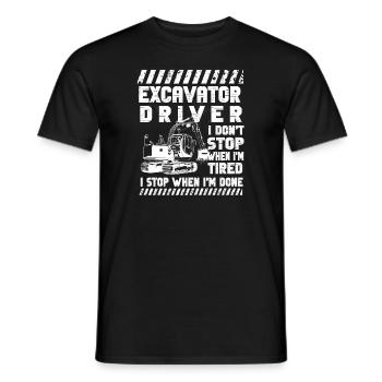 Lustiger Bagger Spruch für Baggerfahrer - Männer T-Shirt - Schwarz - Vorne - AI Model Male 178 light (178cm)