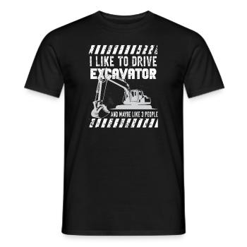 Lustiger Bagger Spruch für Baggerfahrer - Männer T-Shirt - Schwarz - Vorne - AI Model Male 178 light (178cm)
