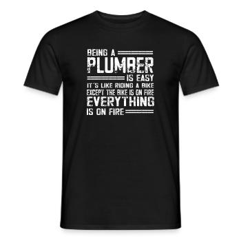 Handwerker Installateur Spruch Klempner - Männer T-Shirt - Schwarz - Vorne - AI Model Male 178 light (178cm)
