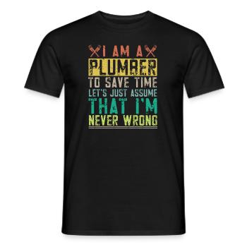 Handwerker Installateur Spruch Klempner - Männer T-Shirt - Schwarz - Vorne - AI Model Male 178 light (178cm)