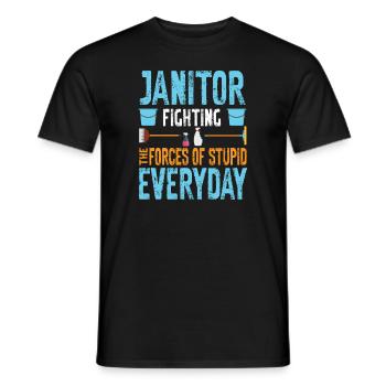 Putzfrau Spruch Reinigungskraft Putzfee - Männer T-Shirt - Schwarz - Vorne - AI Model Male 178 light (178cm)