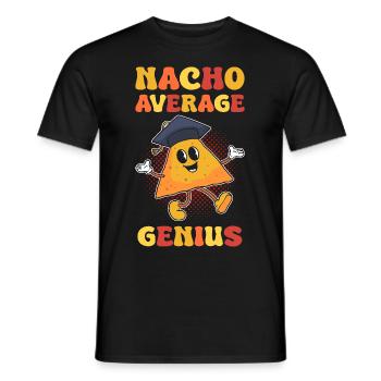 Chips Tortilla Food Nacho Average Genius - Men's T-Shirt - black - Front - AI Model Male 178 light (178cm)