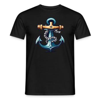 Moin - North Sea Anchor - Men's T-Shirt - black - Front - AI Model Male 178 light (178cm)