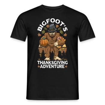 Bigfoot Thanksgiving Pilger - Männer T-Shirt - Schwarz - Vorne - AI Model Male 178 light (178cm)