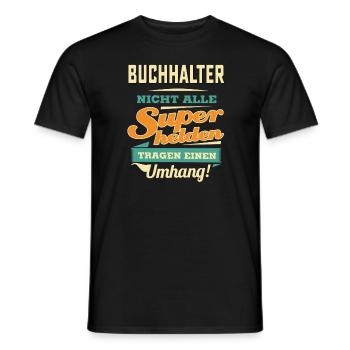 Superhelden Umhang - Buchhalter - RAHMENLOS Beruf - Männer T-Shirt - Schwarz - Vorne - AI Model Male 178 light (178cm)