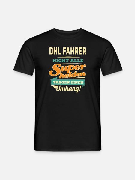Superhelden Umhang - DHL Fahrer - RAHMENLOS Beruf - Männer T-Shirt - Schwarz