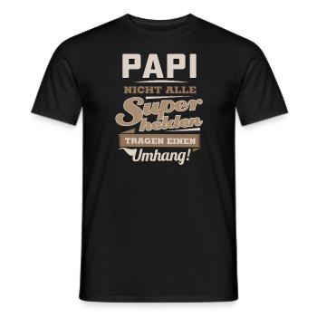 Superhelden tragen Sepia Familie - Papi - - Männer T-Shirt - Schwarz - Vorne - AI Model Male 178 light (178cm)
