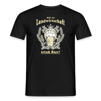 AD - Hilf der Landwirtschaft - trink Bier - - Männer T-Shirt - Schwarz - Vorne - AI Model Male 178 light (178cm)