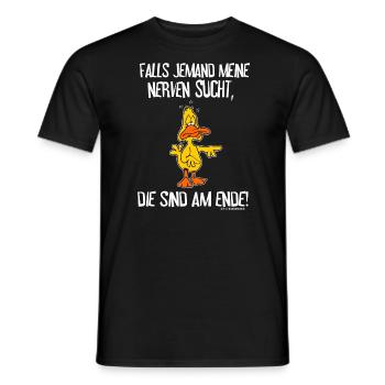 FUN - Falls jemand meine Nerven sucht - AM ENDE - - Männer T-Shirt - Schwarz - Vorne - AI Model Male 178 light (178cm)