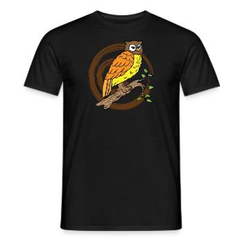 Night owl owl motif for owl fans gift - Men's T-Shirt - black - Front - AI Model Male 178 light (178cm)