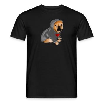 Französische Bulldogge - Männer T-Shirt - Schwarz - Vorne - AI Model Male 178 light (178cm)