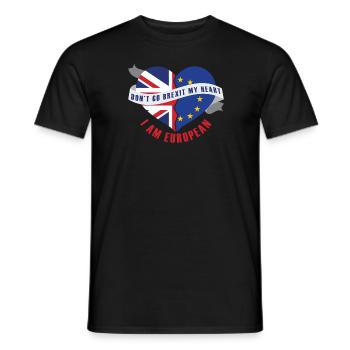 Brexit My Heart Funny T-Shirt - Men's T-Shirt - black - Front - AI Model Male 178 light (178cm)