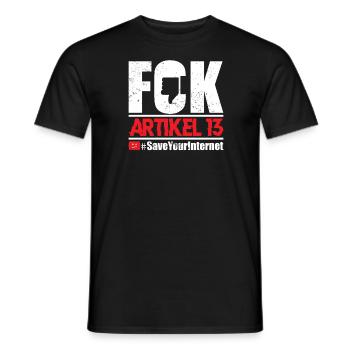 FCK Article 13 T-Shirt - Men's T-Shirt - black - Front - AI Model Male 178 light (178cm)