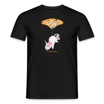Unicorn Unicorn Pepperoni Pizza T-Shirt - Men's T-Shirt - black - Front - AI Model Male 178 light (178cm)