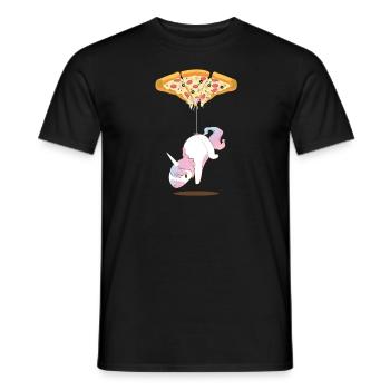 Unicorn Unicorn Pepperoni Pizza T-Shirt - Men's T-Shirt - black - Front - AI Model Male 178 light (178cm)