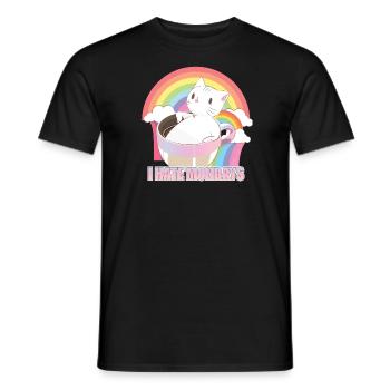 Je déteste le t-shirt de chat de lundi de café - T-shirt homme - noir - Devant - AI Model Male 178 light (178cm)