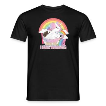 I Hate Mondays Unicorn Coffee T-Shirt - Men's T-Shirt - black - Front - AI Model Male 178 light (178cm)