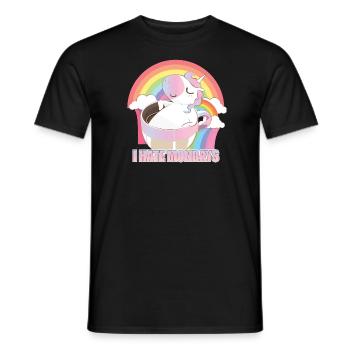 I Hate Mondays Unicorn Coffee T-Shirt - Men's T-Shirt - black - Front - AI Model Male 178 light (178cm)