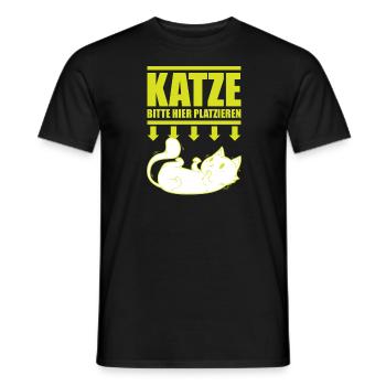Kätzchen Bitte Hier Platzieren T-Shirt - Männer T-Shirt - Schwarz - Vorne - AI Model Male 178 light (178cm)