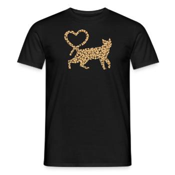 Süßes Katzenherz Pizza T-Shirt Geschenk - Männer T-Shirt - Schwarz - Vorne - AI Model Male 178 light (178cm)