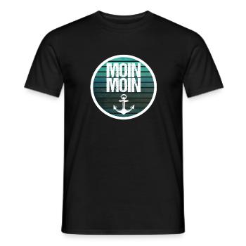 MOIN MOIN Hamburg Anker Elbe Baltic North North Vintage - Men's T-Shirt - black - Front - AI Model Male 178 light (178cm)