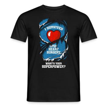 I Survived Open Heart Surgery CHD Awareness Happy - T-shirt homme - noir - Devant - AI Model Male 178 light (178cm)