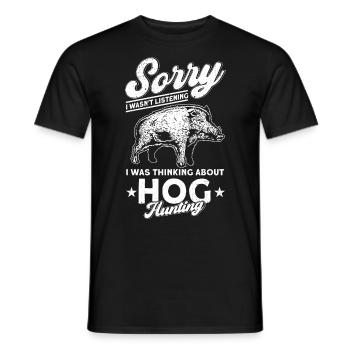 Chasseur chasse sanglier cadeau - T-shirt homme - noir - Devant - AI Model Male 178 light (178cm)