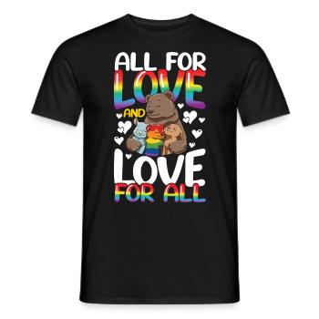All For Love And Love For All für Eltern - Männer T-Shirt - Schwarz - Vorne - AI Model Male 178 light (178cm)