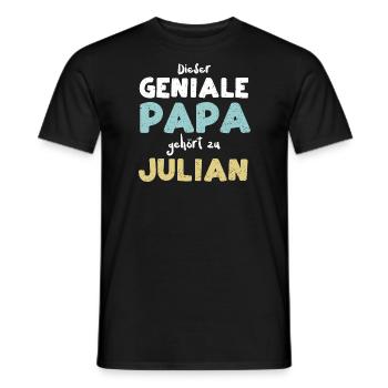 Dieser Geniale Papa Gehört Zu Ju... - Männer T-Shirt - Schwarz - Vorne - AI Model Male 178 light (178cm)