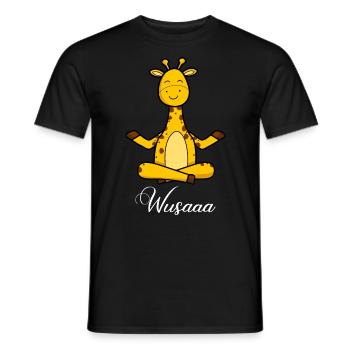 Auszeit Durchatmen Wusaaa Giraffe - Männer T-Shirt - Schwarz - Vorne - AI Model Male 178 light (178cm)