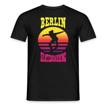 Skateboard Skateboardfahrer Berlin Skaten - Männer T-Shirt - Schwarz - Vorne - AI Model Male 178 light (178cm)