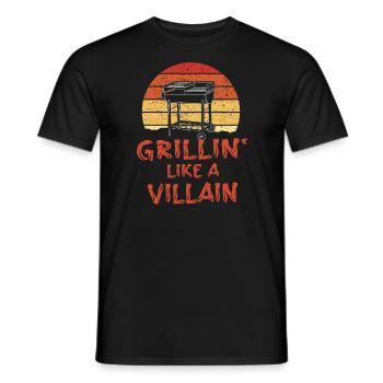 Grillen Griller Spruch Grillin' Like A Villain - Männer T-Shirt - Schwarz - Vorne - AI Model Male 178 light (178cm)