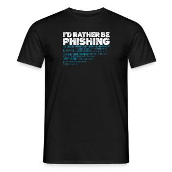 i d rather be phishing, cyber security team - T-shirt homme - noir - Devant - AI Model Male 178 light (178cm)