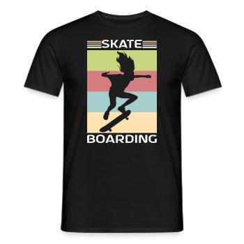 Skater Skateboardfahrer Skateboard fahren - Männer T-Shirt - Schwarz - Vorne - AI Model Male 178 light (178cm)