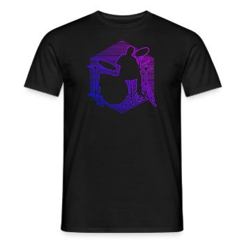 Drummer Drum Kit Ladies Drummer DrumSpie - Men's T-Shirt - black - Front - AI Model Male 178 light (178cm)