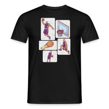 Joueur de basket-ball Joueur de basket-ball Basket-ball - T-shirt homme - noir - Devant - AI Model Male 178 light (178cm)