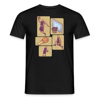 Joueur de basket-ball Joueur de basket-ball Basket-ball - T-shirt homme - noir - Devant - AI Model Male 178 light (178cm)