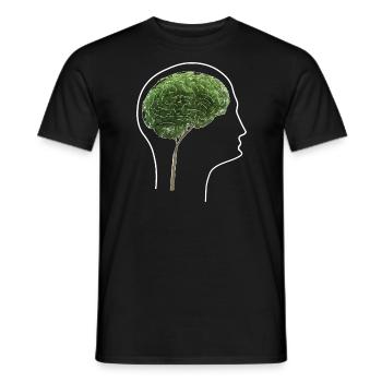 Kopf mit Baum als Gehirn - Männer T-Shirt - Schwarz - Vorne - AI Model Male 178 light (178cm)