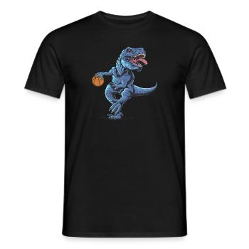T-rex de basket-ball - T-shirt homme - noir - Devant - AI Model Male 178 light (178cm)