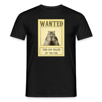 Affiche recherchée Capybara Ok Je Tire Vers le Haut Mème - T-shirt homme - noir - Devant - AI Model Male 178 light (178cm)