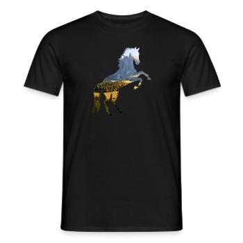 Pferd - Männer T-Shirt - Schwarz - Vorne - AI Model Male 178 light (178cm)