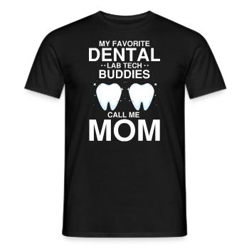 Technicien dentaire pour l’orthodontie et le laboratoire dentaire - T-shirt homme - noir - Devant - AI Model Male 178 light (178cm)