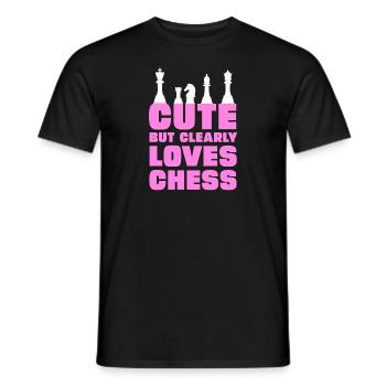Mignon, mais aime clairement les échecs - T-shirt homme - noir - Devant - AI Model Male 178 light (178cm)