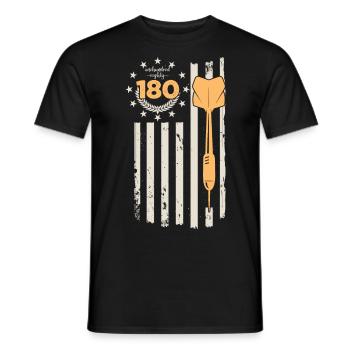 Motifs de fléchettes rétro et jeu de fléchettes vintage 180 fléchettes - T-shirt homme - noir - Devant - AI Model Male 178 light (178cm)