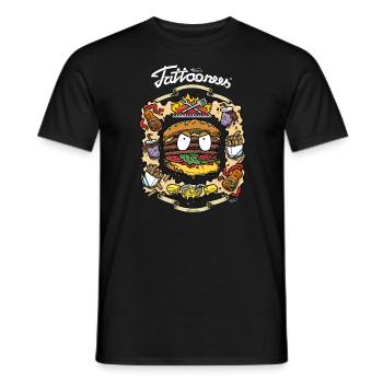 burger love - Männer T-Shirt - Schwarz - Vorne - AI Model Male 178 light (178cm)